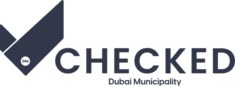 Dubai Municipality CHECKED official logo showing hygiene and safety approval Dubai